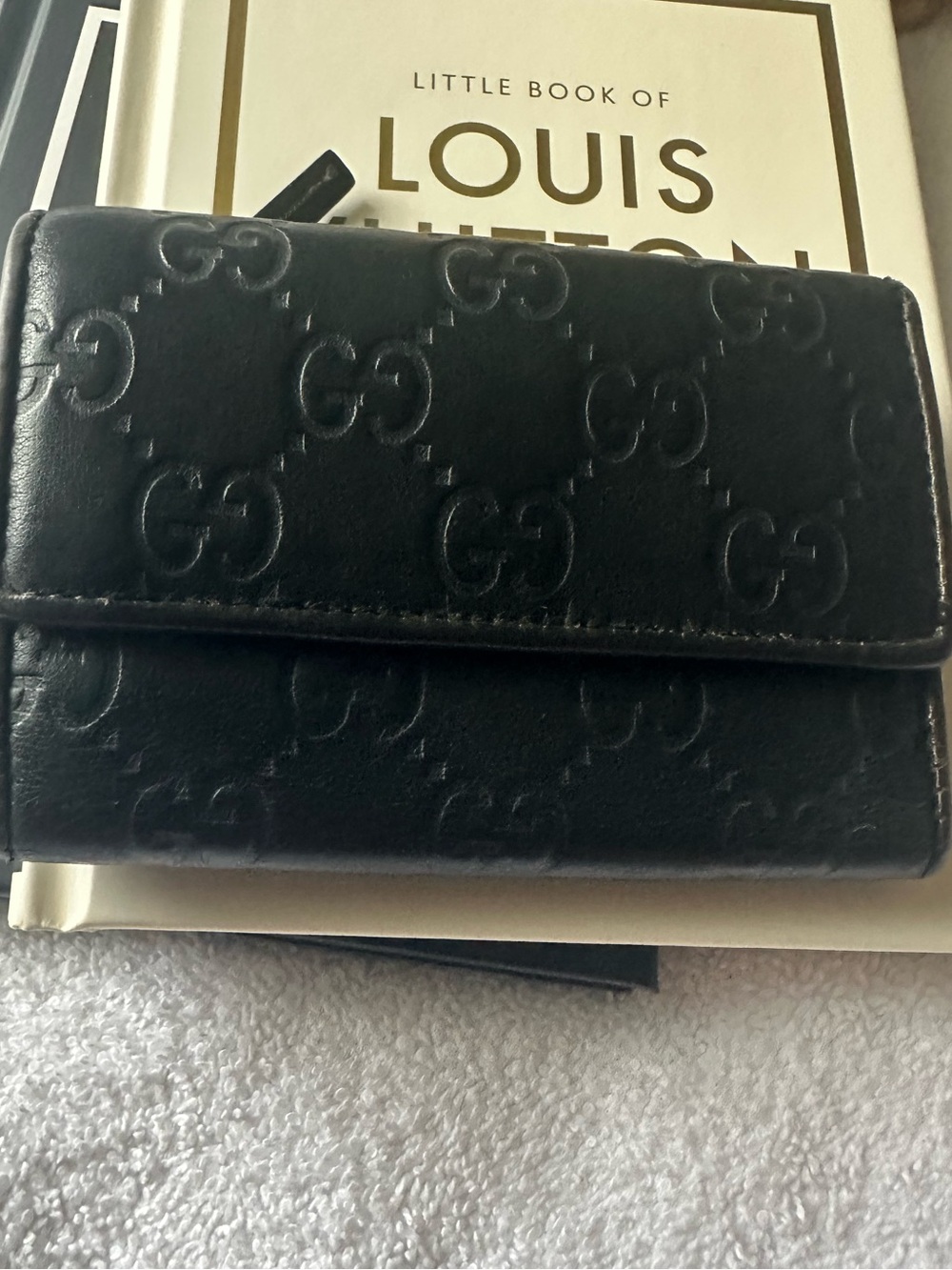 Authentic Gucci Guccissima Dark Brown Leather 6-Key Holder Wallet Coin Pouch - Picture 2 of 10